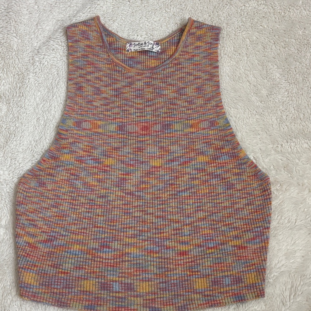 Jolie&Joy Multicolor Knit Tank Crop Top